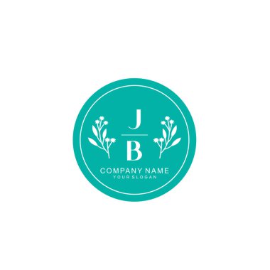 El yazısı JB Baş harfleriyle Çiçek Monogram Logosu Ayarları