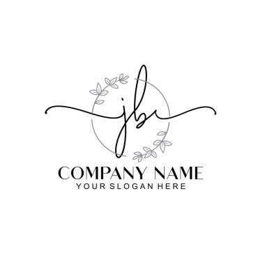 Çiçek ve Min ile Modern El Yazısı JB İlk Logo Şablonları