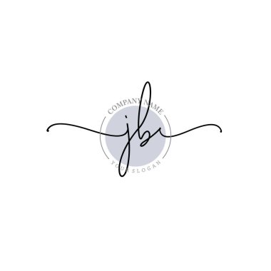 Çiçek ve Min ile Modern El Yazısı JB İlk Logo Şablonları