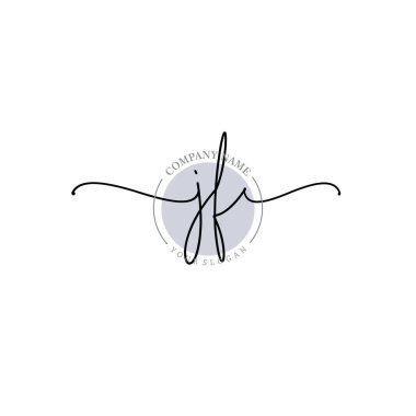 Çiçek ve Min ile Modern El Yazısı JF İlk Logo Şablonları