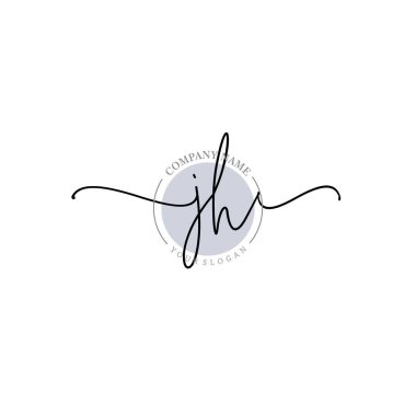 Çiçek ve Min ile Modern El Yazısı JH İlk Logo Şablonları