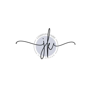 Çiçek ve Min ile Modern El Yazısı JK İlk Logo Şablonları