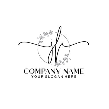 Çiçek ve Min ile Modern El Yazısı JL İlk Logo Şablonları
