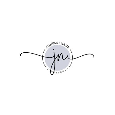 Çiçek ve Min ile Modern El Yazısı JN İlk Logo Şablonları