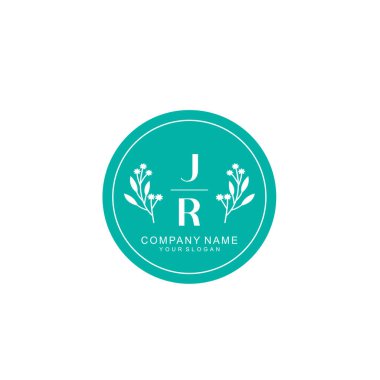 El yazısı JR baş harfleriyle Çiçek Monogram Logosu Ayarları