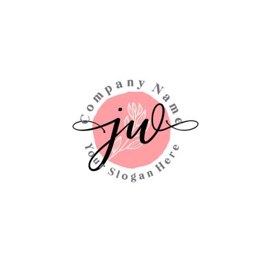 Çiçek ve Min ile Modern El Yazısı JW İlk Logo Şablonları