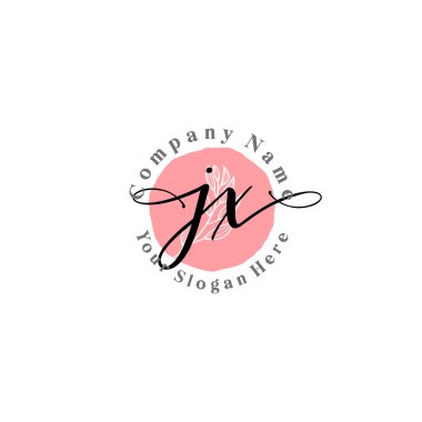 Çiçek ve Min ile Modern El Yazısı JX İlk Logo Şablonları