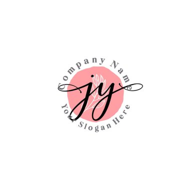 Çiçek ve Min ile Modern El Yazısı JY İlk Logo Şablonları