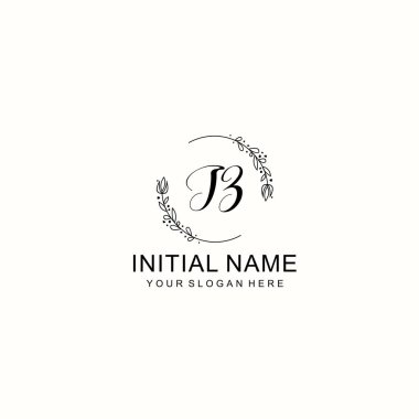 Çiçek ve Lüks Acc ile el yazması JZ İlk Logo Şablonları