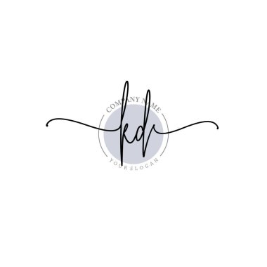 Çiçek ve Min ile Modern El Yazısı KD İlk Logo Şablonları