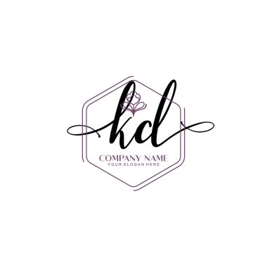 Çiçek ve Min ile Modern El Yazısı KD İlk Logo Şablonları