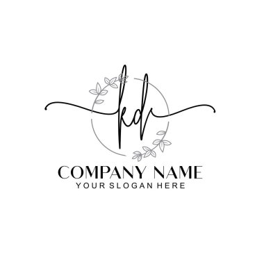 Çiçek ve Min ile Modern El Yazısı KD İlk Logo Şablonları
