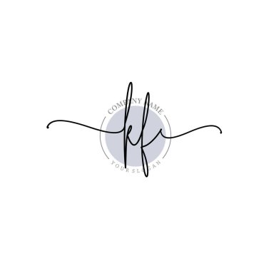 Çiçek ve Min ile Modern El Yazısı KF İlk Logo Şablonları