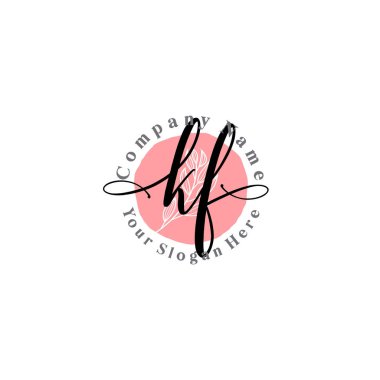 Çiçek ve Min ile Modern El Yazısı KF İlk Logo Şablonları