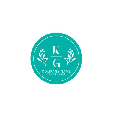El yazısı KG Baş harfleriyle Çiçek Monogram Logosu Ayarları