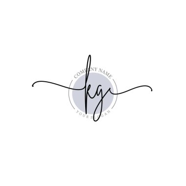 Çiçek ve Min ile Modern El Yazısı KG İlk Logo Şablonları