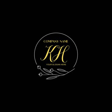 Çiçek ve Lüks Acc ile el yazması KH İlk Logo Şablonları