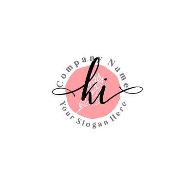 Çiçek ve Min ile Modern El Yazısı KI İlk Logo Şablonları