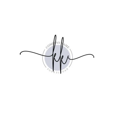 Çiçek ve Min ile Modern El Yazıları KK İlk Logo Şablonları