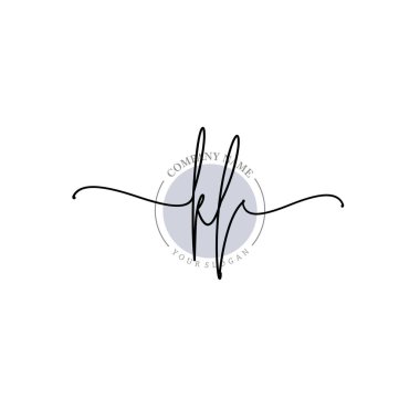 Çiçek ve Min ile Modern El Yazısı KL İlk Logo Şablonları