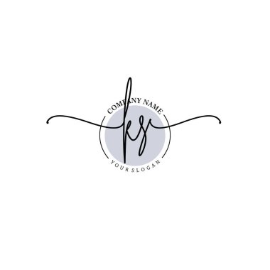 Çiçek ve Min ile Modern El Yazısı KS İlk Logo Şablonları