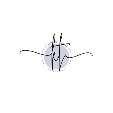 Çiçek ve Min ile Modern El Yazısı KT İlk Logo Şablonları