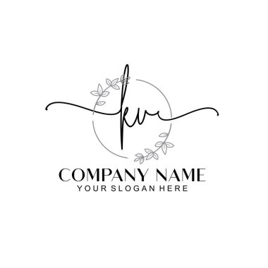 Çiçek ve Min ile Modern El Yazısı KV İlk Logo Şablonları