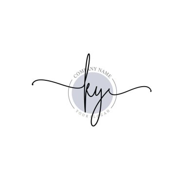 Çiçek ve Min ile Modern El Yazısı KY İlk Logo Şablonları