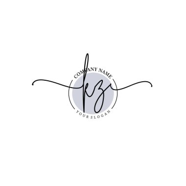 Çiçek ve Min ile Modern El Yazısı KZ İlk Logo Şablonları