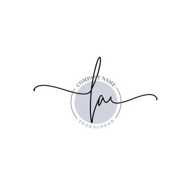 Modern el yazısı LA Floral ve Min ile İlk Logo Şablonları