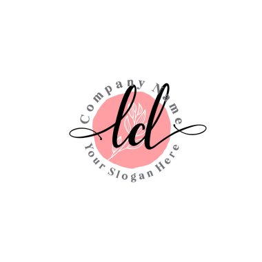 Çiçek ve Min ile Modern El Yazısı LD İlk Logo Şablonları