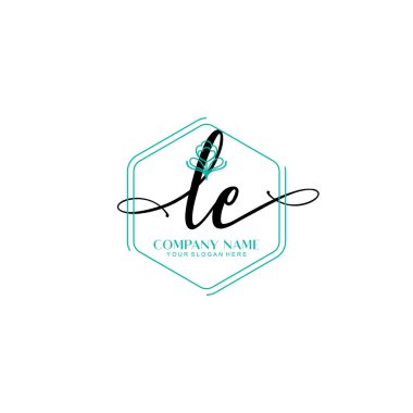 Çiçek ve Min ile Modern El Yazısı LE İlk Logo Şablonları