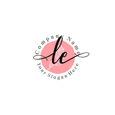 Çiçek ve Min ile Modern El Yazısı LE İlk Logo Şablonları