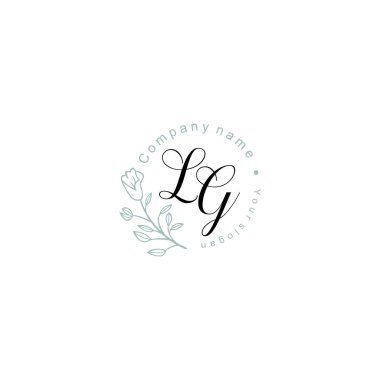 Floral ve Lüks Acc ile el yazısıyla LG İlk Logo Şablonları