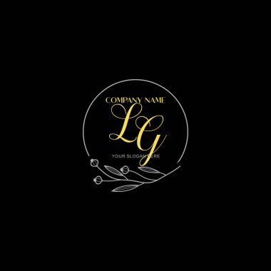 Floral ve Lüks Acc ile el yazısıyla LG İlk Logo Şablonları