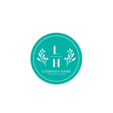 El yazısı LH Baş harfleriyle Çiçek Monogram Logosu Ayarları