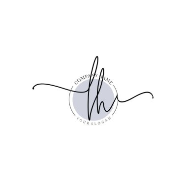 Çiçek ve Min ile Modern El Yazısı LH İlk Logo Şablonları