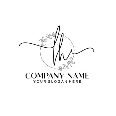 Çiçek ve Min ile Modern El Yazısı LH İlk Logo Şablonları
