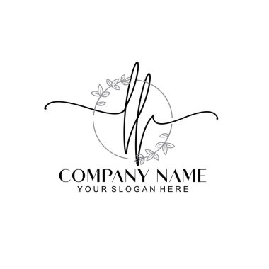 Çiçek ve Min ile Modern El Yazıları LL İlk Logo Şablonları