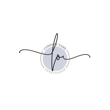 Floral ve Min ile Modern El Yazısı LO İlk Logo Şablonları