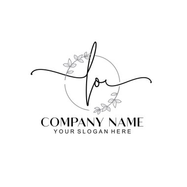 Floral ve Min ile Modern El Yazısı LO İlk Logo Şablonları