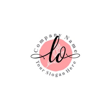 Floral ve Min ile Modern El Yazısı LO İlk Logo Şablonları