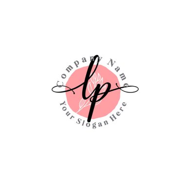 Çiçek ve Min ile Modern El Yazısı LP İlk Logo Şablonları