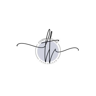 Floral ve Min ile Modern El Yazısı LT İlk Logo Şablonları