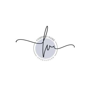Çiçek ve Min ile Modern El Yazısı LV İlk Logo Şablonları