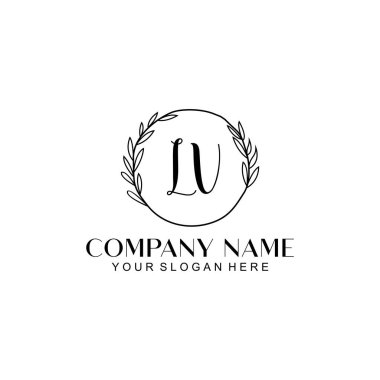 El yazısı LV harfli Çiçek Monogram Logosu Ayarları