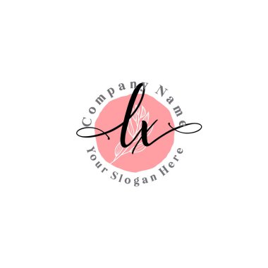Çiçek ve Min ile Modern El Yazısı LX İlk Logo Şablonları