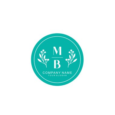 El yazısı MB Baş harfleriyle Çiçek Monogram Logosu Ayarları
