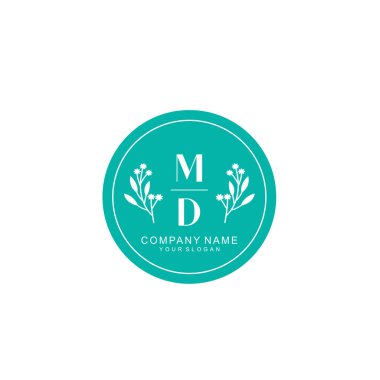 El yazısı MD harfleriyle Çiçek Monogram Logosu Ayarları