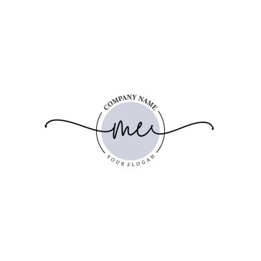 Çiçek ve Min ile Modern El Yazısı ME İlk Logo Şablonları